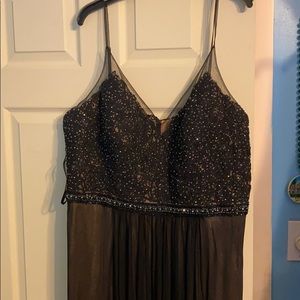 Plus size black prom dress